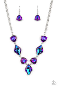 Paparazzi Glittering Geometrics Necklace - Purple (December 2022 Fashion Fix)
