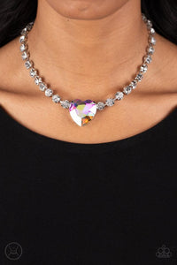 Paparazzi Heart in My Throat Necklace - Multi Iridescent 