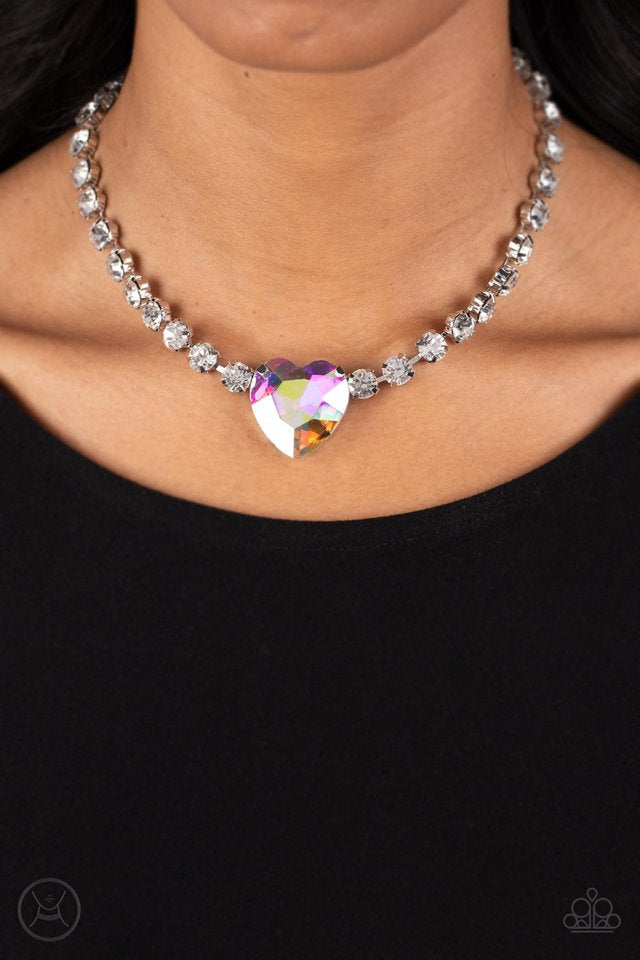 Paparazzi Heart in My Throat Necklace - Multi Iridescent 
