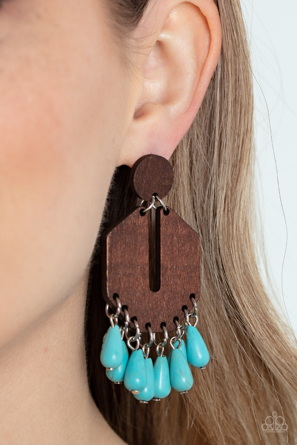 Paparazzi Western Retreat - Blue Earrings