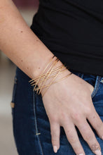 Load image into Gallery viewer, Paparazzi Strike Out Shimmer Bracelet - Gold
