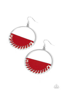 Paparazzi Lavishly Laid Back Earrings  - Red