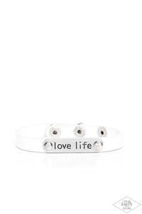 Paparazzi Love Life Bracelet - White (Black Diamond Exclusive)