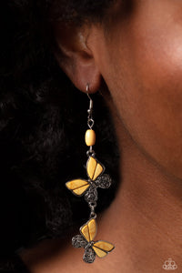 Paparazzi Spirited Soar Earrings - Yellow