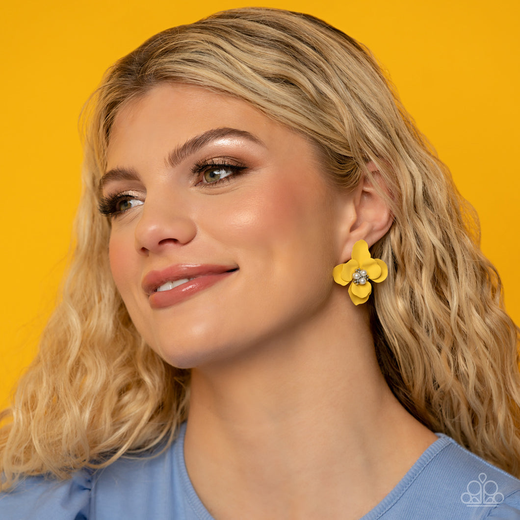 Paparazzi Jovial Jasmine Earrings - Yellow