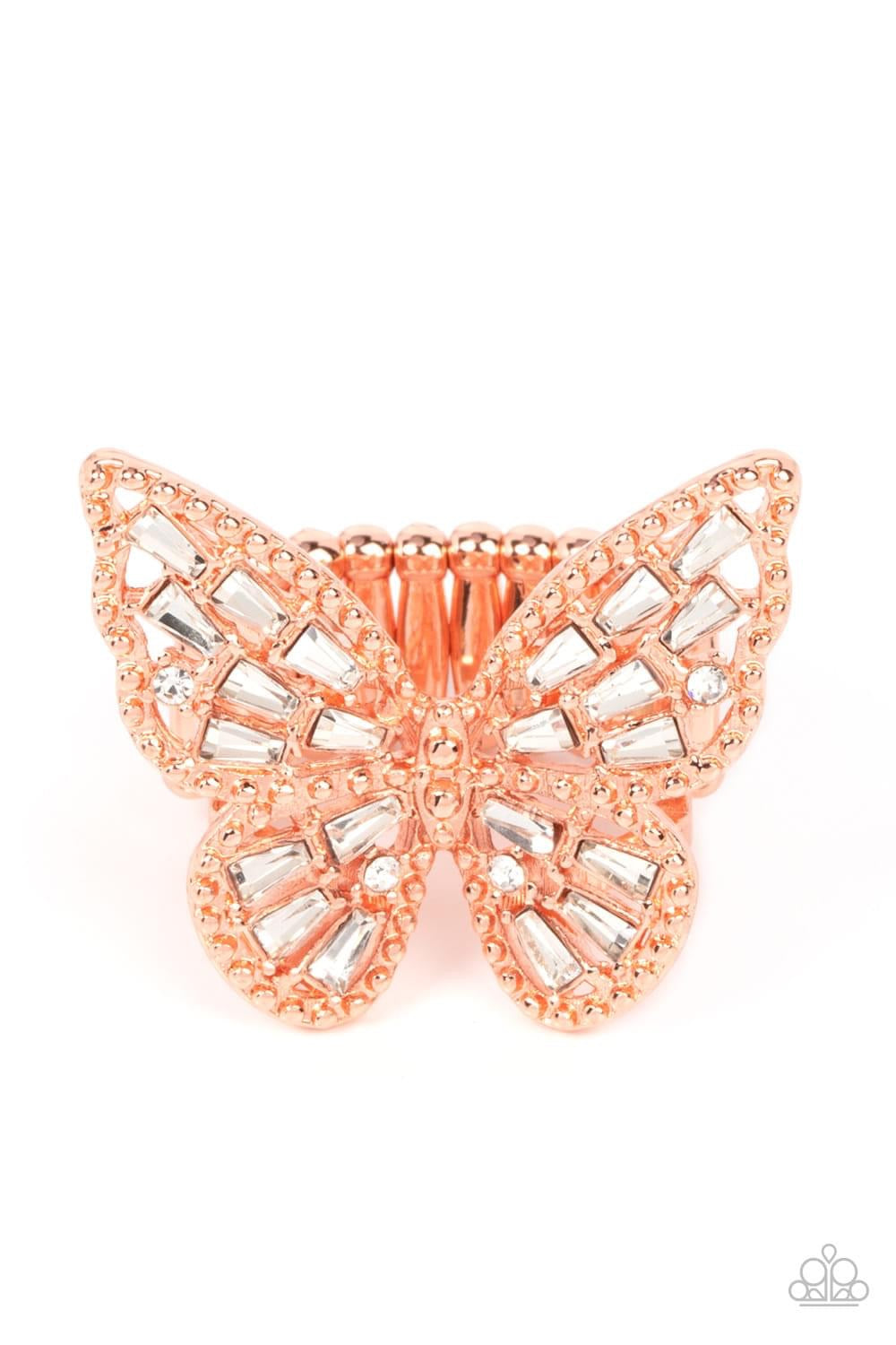 Paparazzi Bright-Eyed Butterfly Ring - Copper