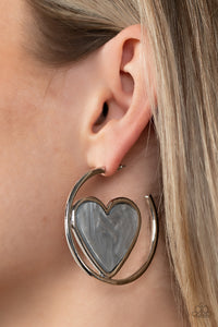 Paparazzi Smitten with You Earrings - Silver