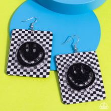 Load image into Gallery viewer, Paparazzi Cheeky Checkerboard Earrings - Black
