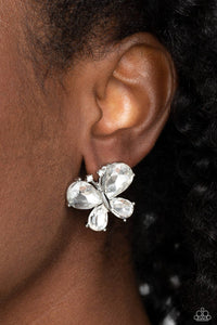 Paparazzi Winged Whimsy - White Earrings
