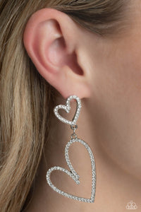 Paparazzi Doting Duo - White Earrings