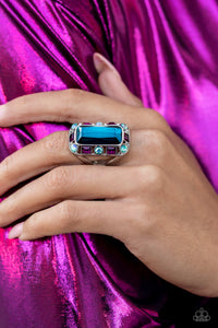 Paparazzi Radiant Rhinestones  Ring - Blue (December 2022 Fashion Fix)