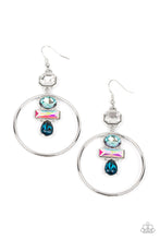 Load image into Gallery viewer, Paparazzi Geometric Glam Earrings - Blue (January 2023 Life Of The Party)
