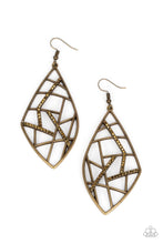 Load image into Gallery viewer, Paparazzi Geo Grid Earrings - Brass
