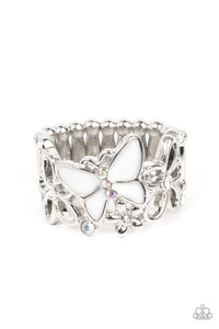 Paparazzi All FLUTTERED Up Ring - White