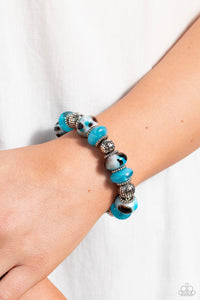 Paparazzi Warped Whimsicality Necklace & Paparazzi Warped Wayfarer Bracelet - Blue