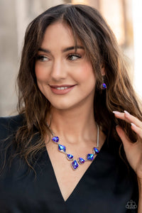Paparazzi Glittering Geometrics Necklace - Purple (December 2022 Fashion Fix)