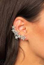 Load image into Gallery viewer, Star-Spangled Shimmer - White Rhinestone Ear Crawler Earrings
