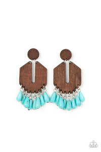 Paparazzi Western Retreat - Blue Earrings