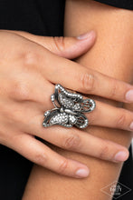 Load image into Gallery viewer, Paparazzi Free To Fly Ring - White (Black Diamond Exclusive)

