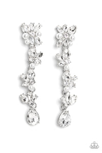 Paparazzi LIGHT at the Opera Earrings - White (2023 EmpowerMe Pink Exclusive)