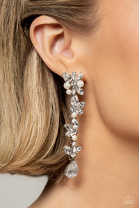 Paparazzi LIGHT at the Opera Earrings - White (2023 EmpowerMe Pink Exclusive)