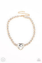 Load image into Gallery viewer, Paparazzi Heart In My Throat Choker Necklace - Gold
